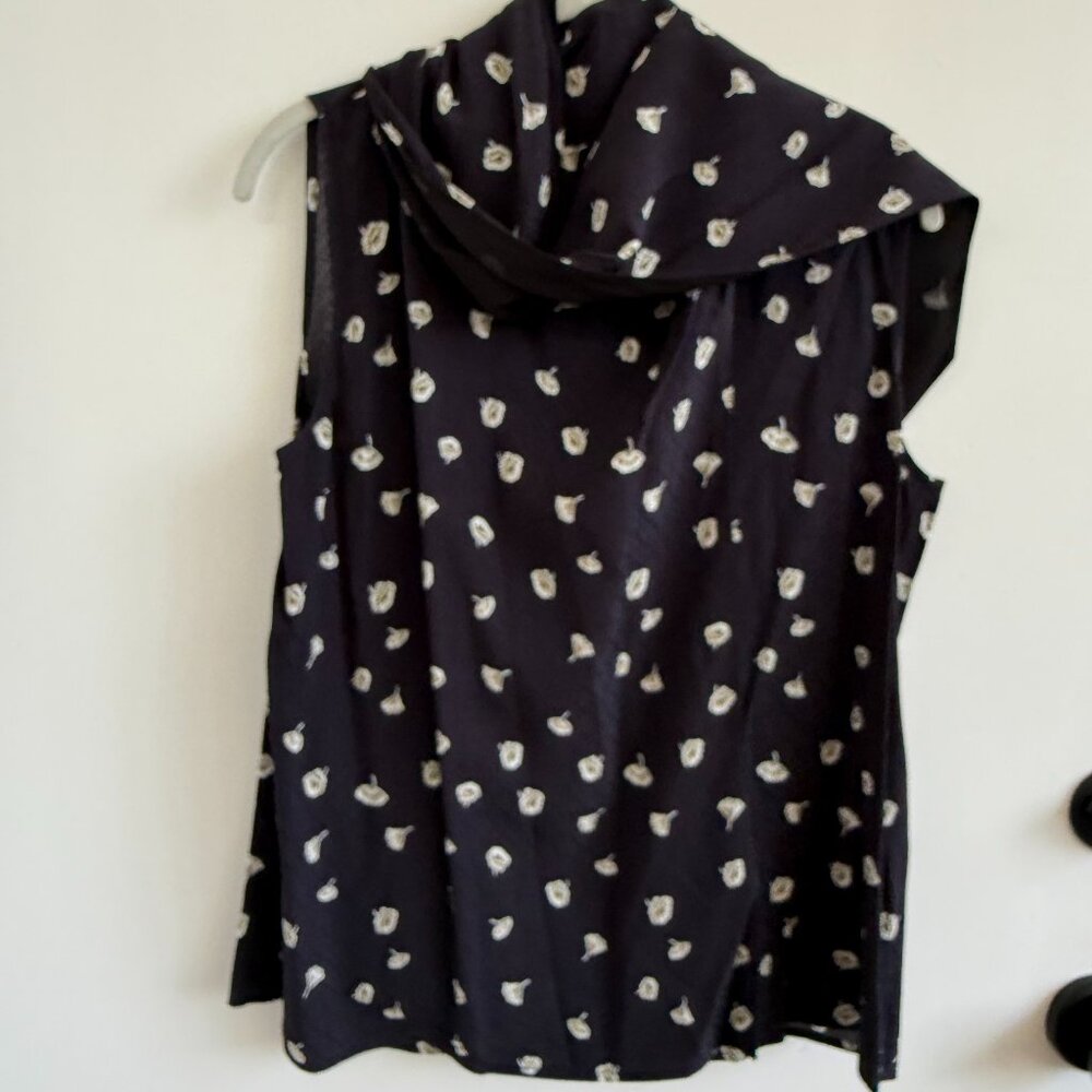 RAG & BONE Halle Floral Print Sleeveless Wrap Top In Black Floral SMALL